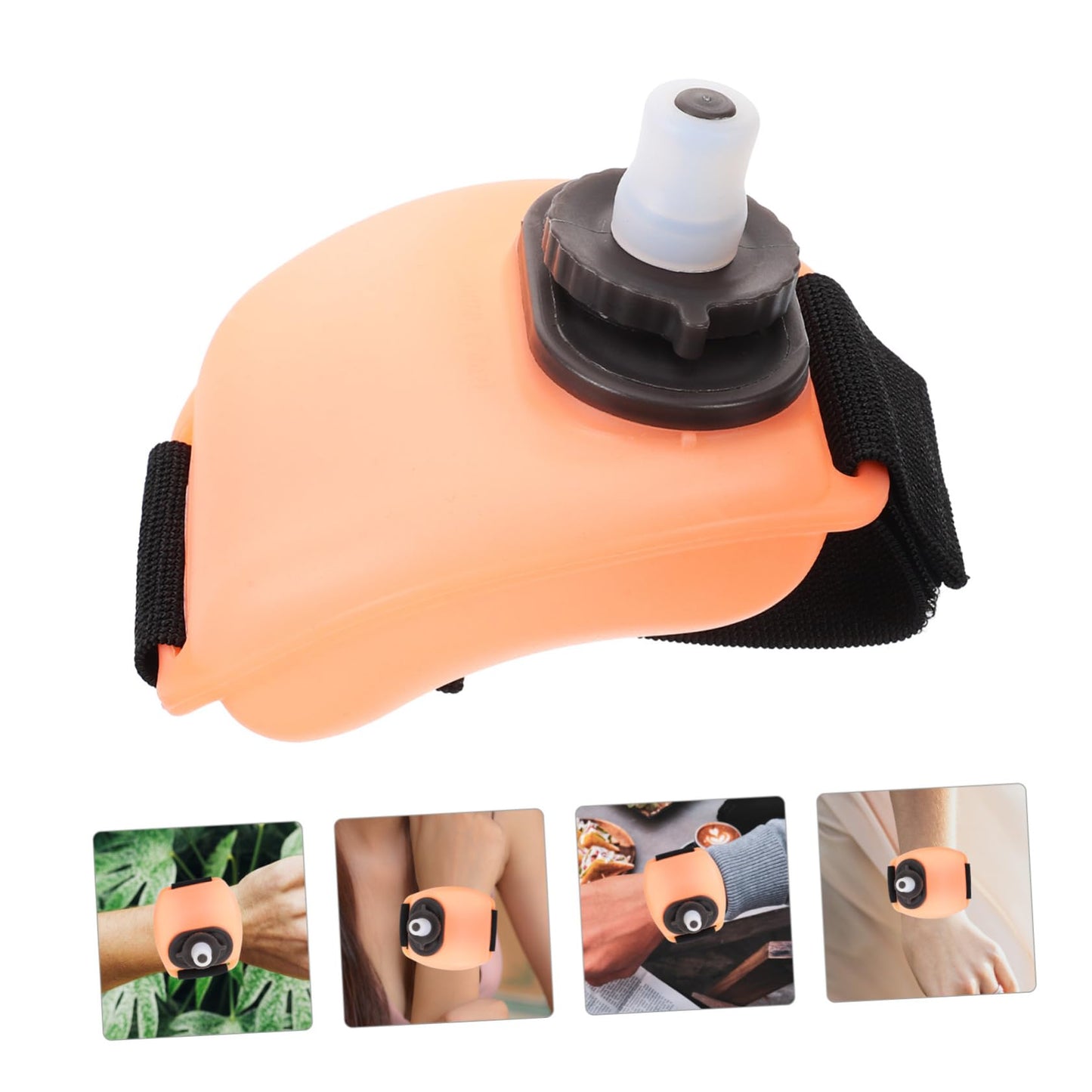 Wrist Water Bottle 7oz Hydration Flask – Hands-Free Leak-Proof Silicone Drink Container for Running, Cycling, Hiking & Fitness Training (Orange) - Image 6