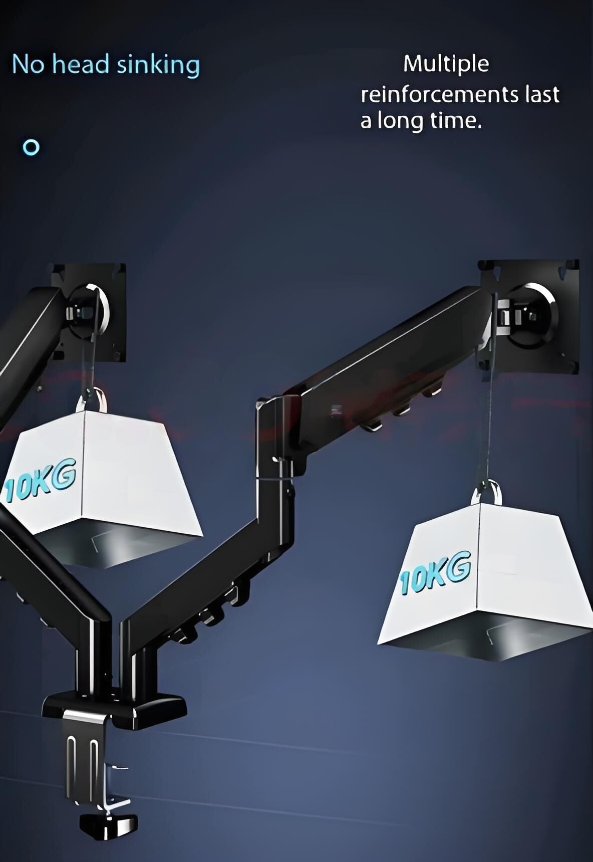Dual Monitor Arm: 360° Rotatable, Space-Saving Desk Mount for Dual Screens, Ideal for Aussie Home & Office - Image 7