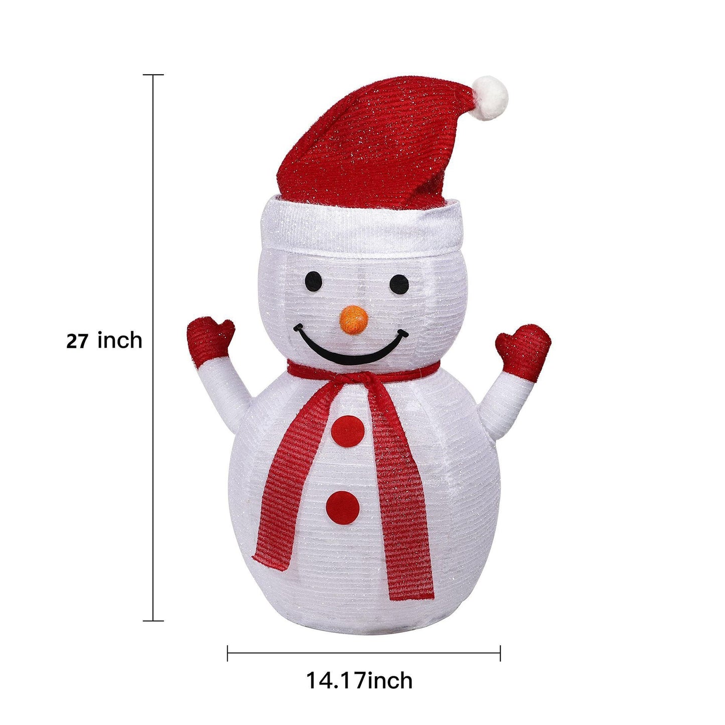Lighted Christmas Snowman Decoration Lantern, 45 LED Collapsible Pop-Up Ornament with 8 Light Modes & Timer, Indoor Outdoor Holiday Décor - Image 7