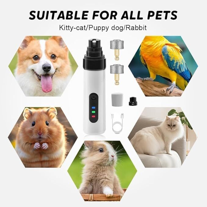 Pet products Silent Groom Pro Nail Grinder, 2025 New Dog Nail Trimmer, USB Rechargeable Pet Nail Grinder, Dog Nail Trimmers, Pet Paws Grooming Smoothing Tool - Image 5