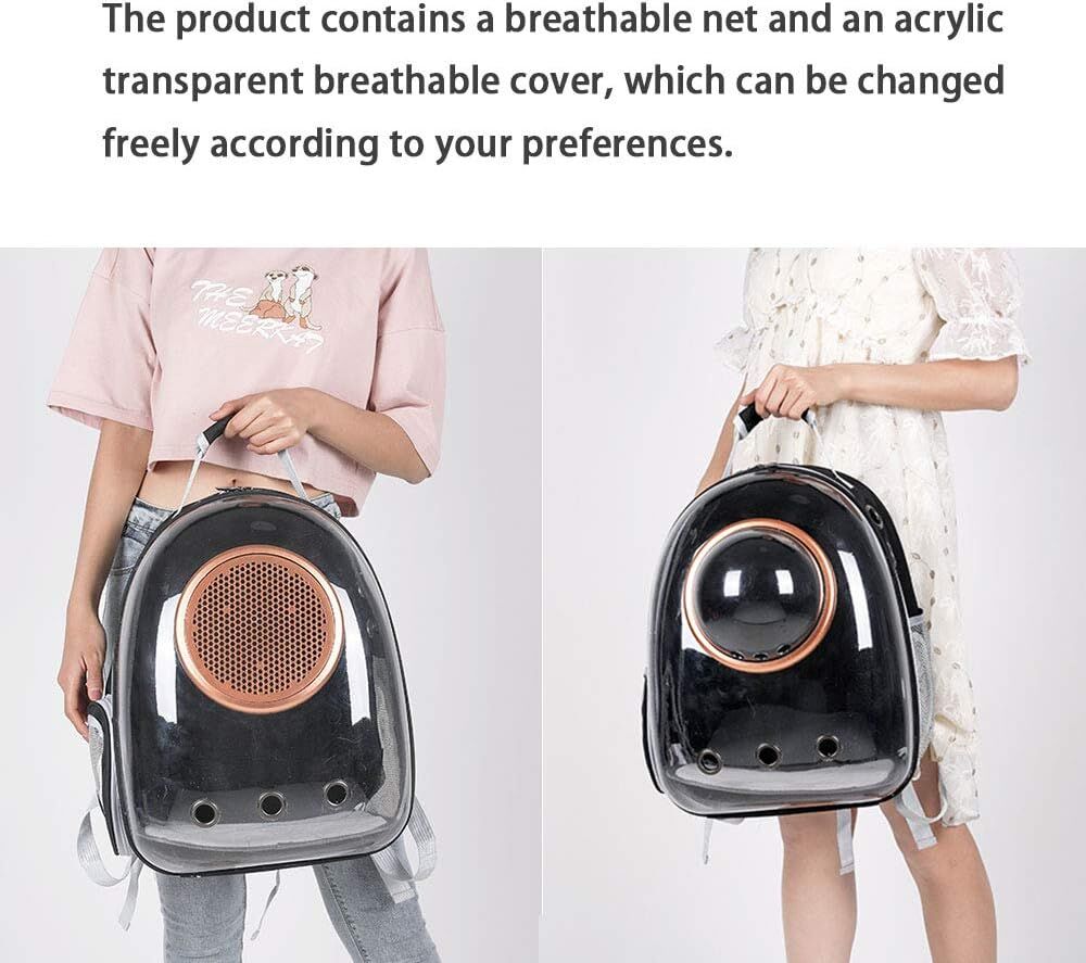 pet products Pet Space Capsule Backpack, Small Medium Cat Puppy Dog Carrier, Transparent Breathable Heat Proof, Pet Carrier for Travel Hiking Walking Camping, Grey - Image 5