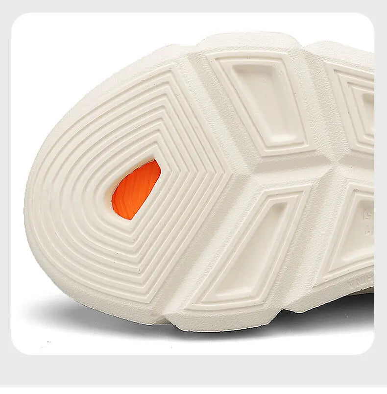 Men's Summer EVA Crocs with 3 Color Options - Breathable, Non-Slip, Comfortable Beach & Casual Sandals(white&orange-42-43) - Image 9