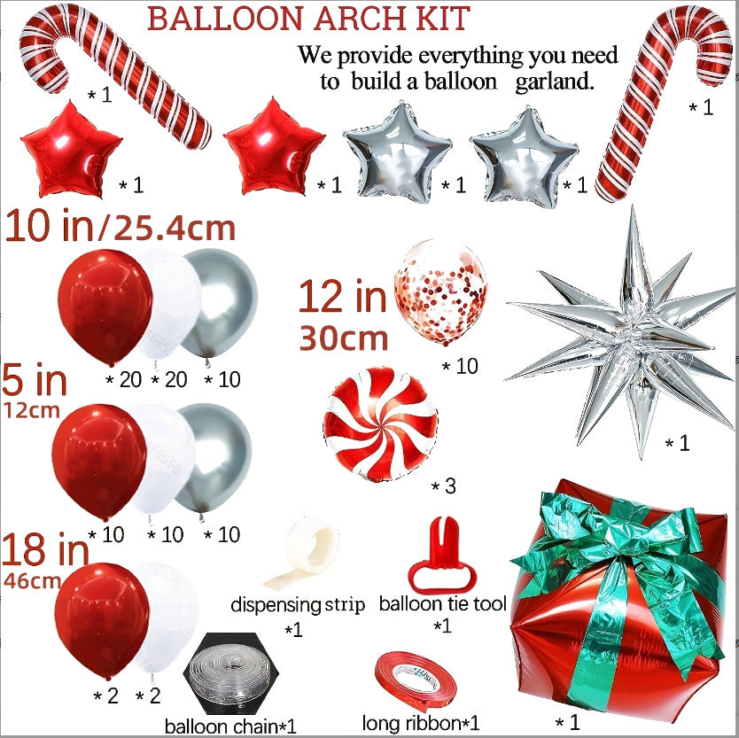 Christmas Balloon Arch Kit – Latex & Foil Balloons - Image 2