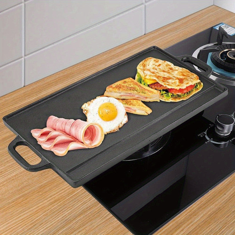Non-Stick Cast Iron Griddle Pan, Double-Sided Grill - Image 6