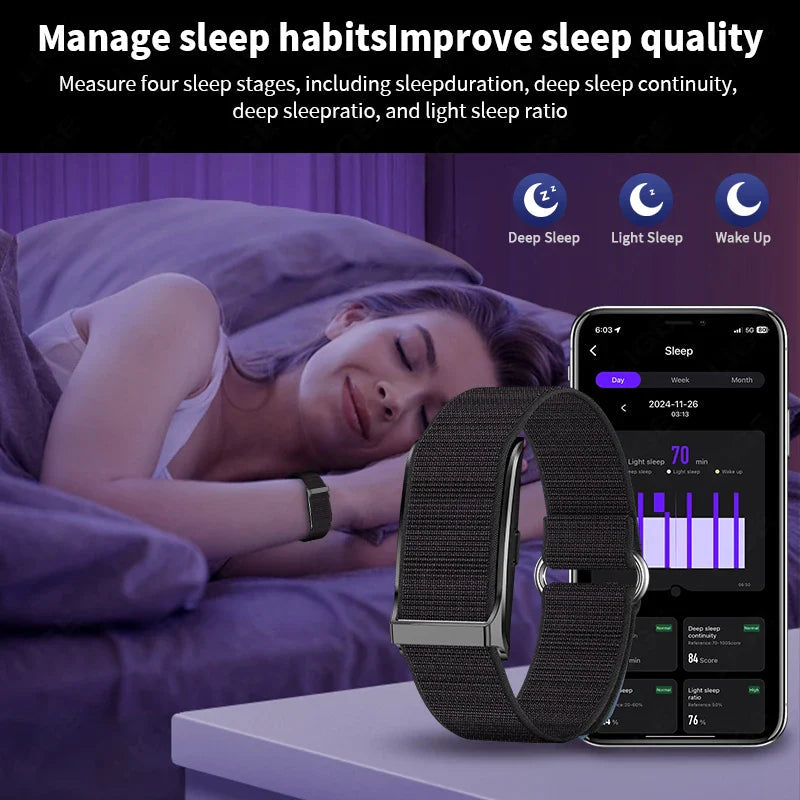 Smart Fitness Bracelet with 24H Heart Rate Black - Image 6