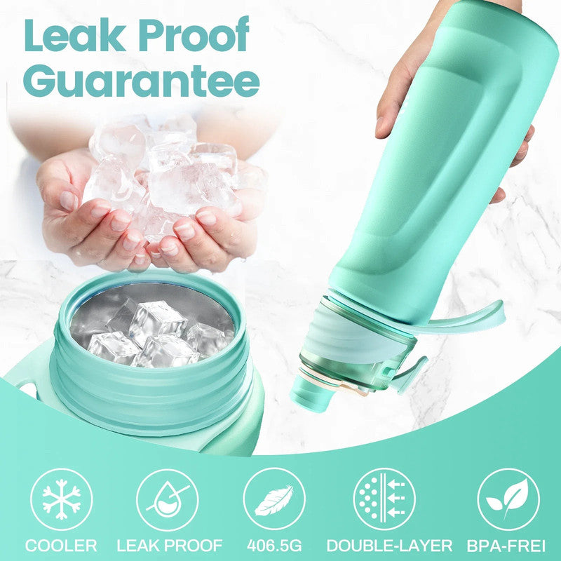 750ML Spray Water Bottle Green - Image 6