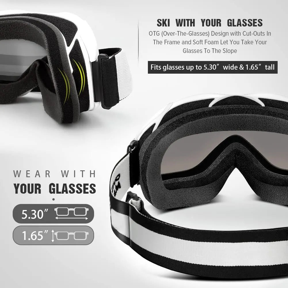 OutdoorMaster OTG Ski Goggles - Over Glasses Ski/Snowboard Goggles for Men, Women & Youth - 100% UV Protection--OM-5 - Image 3