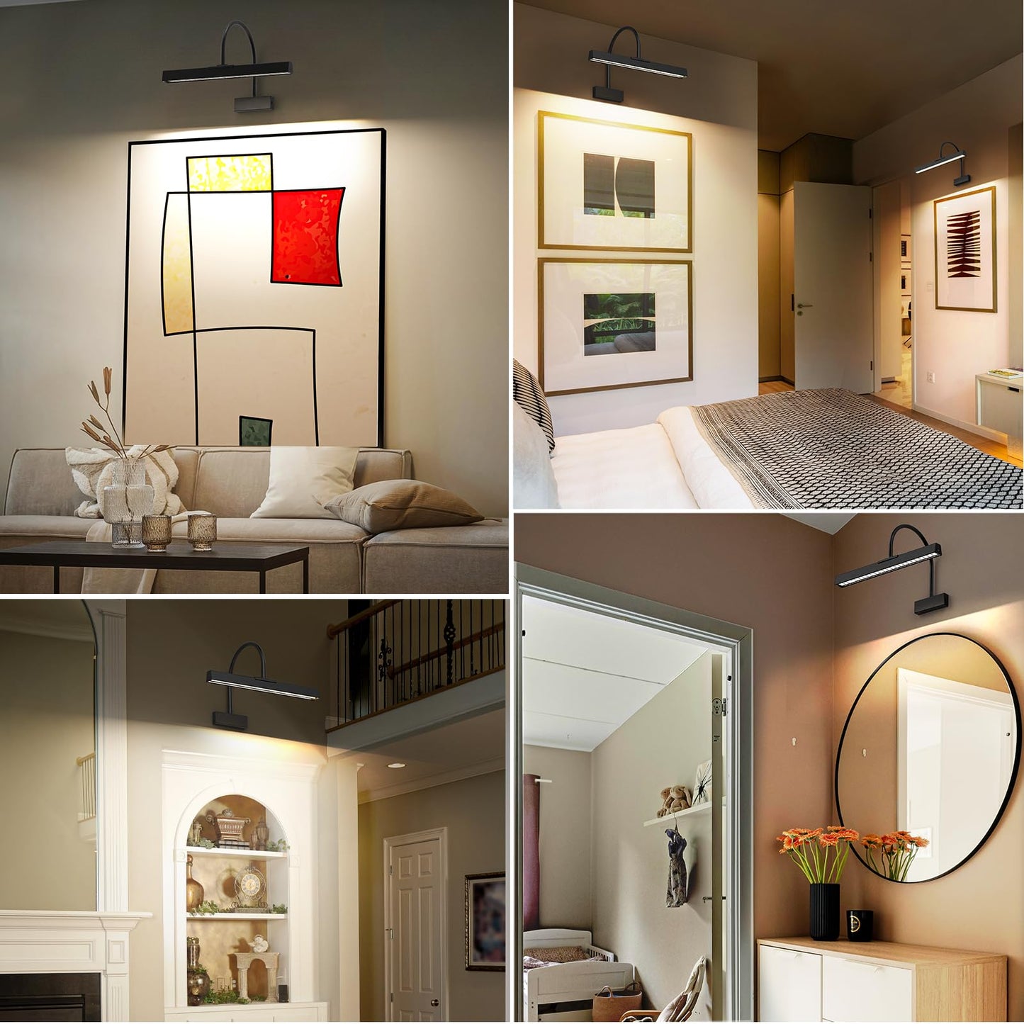 Picture Frame Light with Remote, Wireless 16 Inch Black Art Light, Battery Operated Picture Light with 3 CCT, Dimmable and Timer Wall Picture Lights for Painting, Wall, Gallery, Artwork, Frame - Image 8