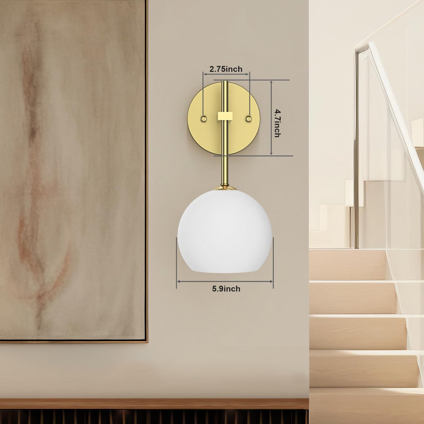 Rechargeable Wall Light Indoor,Battery Operated Wall Lamp with Remote,Indoor Wall Light with 3 Color Modes and RGB,Frosted Glass Wall Mounted Lamp for Living Room Bedrooms 2 Pack (Gold) - Image 7