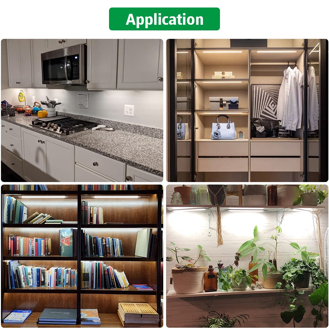 Led Under Cupboard Kitchen Lights, Dimmable Bar Cupboard Lights with Remote Control for Wardrobe,Cupboards, Closets, Display Cabinets(Natural White,2 Pack) - Image 7