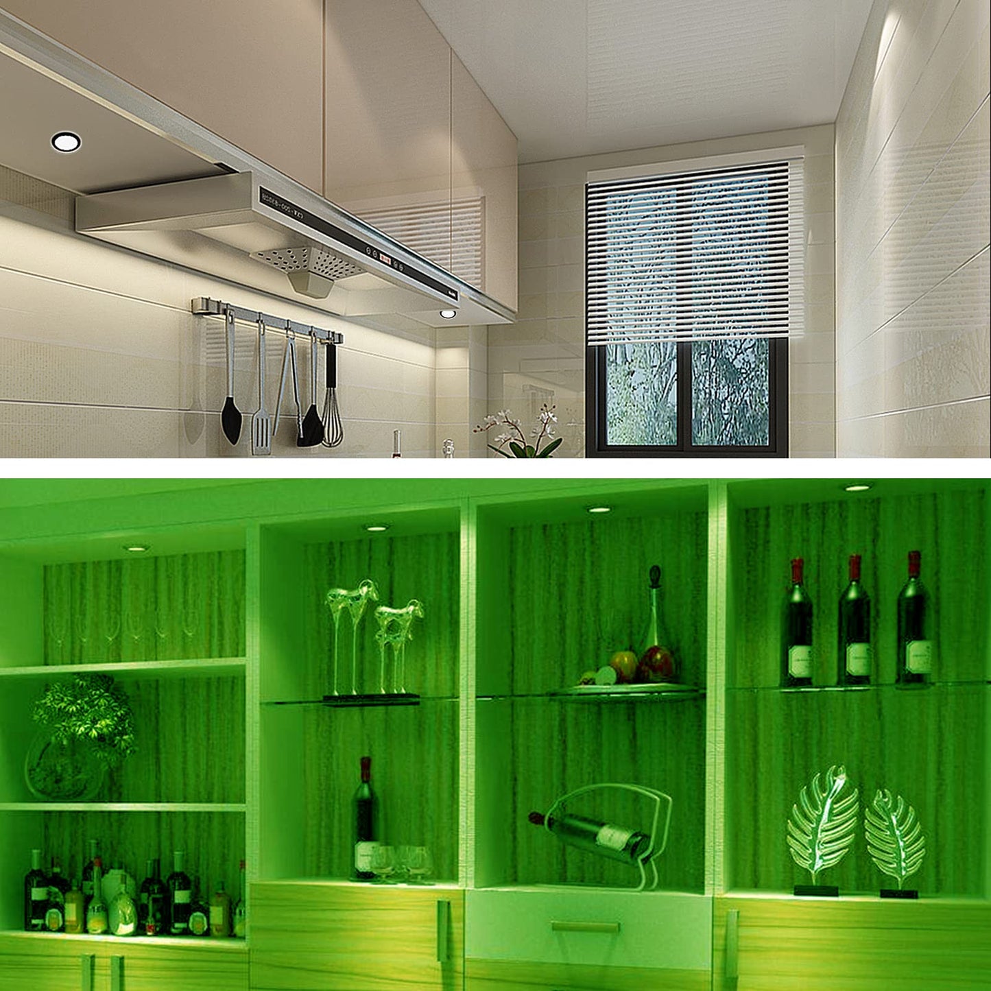 RGB Single LED Kitchen Under Cabinet Puck Light,Color Changing LED Under Cabinet Lights Kit,Aluminum Slim Multi Color Wired Display Cupboard Light for Kitchen 2 PCS - Image 7