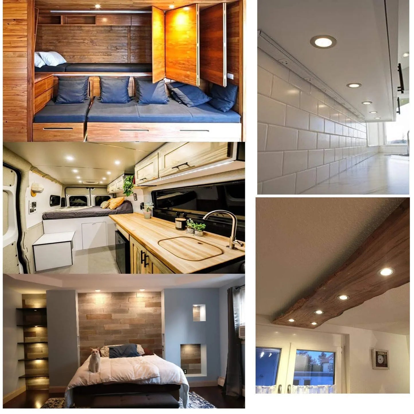 RV Interior Lights AIBOO Super Slim LED Ceiling Lights DC12V 2W 200LM Full Aluminum RV Recessed Lighting for Camper Van Motorhome Sailboat Houseboat 2700K Warm White(4 Pack) - Image 5