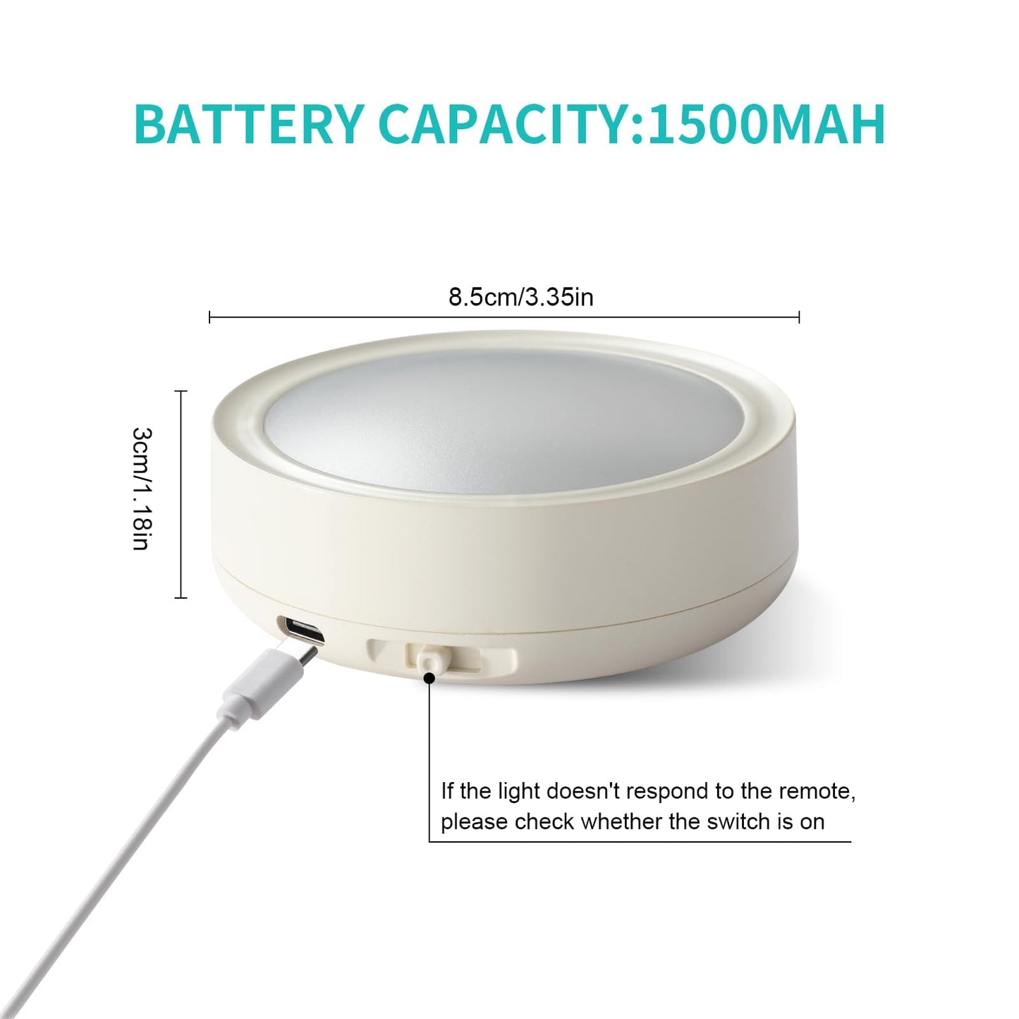 Pack of 6 Under-Unit Lights Kitchen LED Cabinet Lighting Wireless with Remote Control Cabinet Lighting Rechargeable Battery Dimmable Under Cabinet Light for Showcases, Wine Cabinet - Image 6