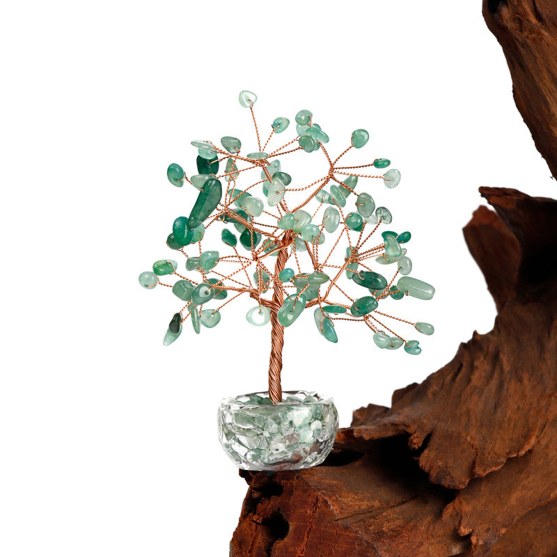 Aventurine - Green Crystal Natural Crystal Wealth Tree -Feng Shui Decor, Elegant Office Desk Ornament - Image 2