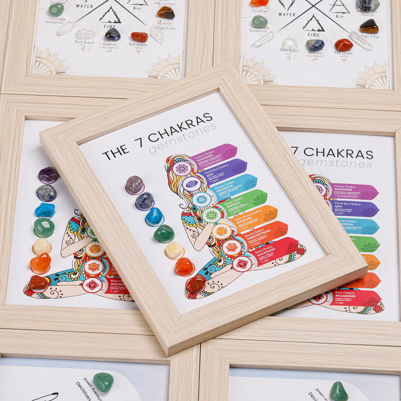 Seven Chakras Healing Crystal Stone Photo Frame Feng Shui or Hanging Home Wall Decoration, Office Gifts - Image 3