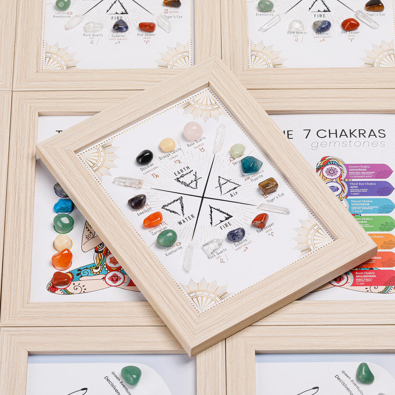 Constellation B Healing Crystal Stone Photo Frame Feng Shui or Hanging Home Wall Decoration, Office Gifts - Image 3