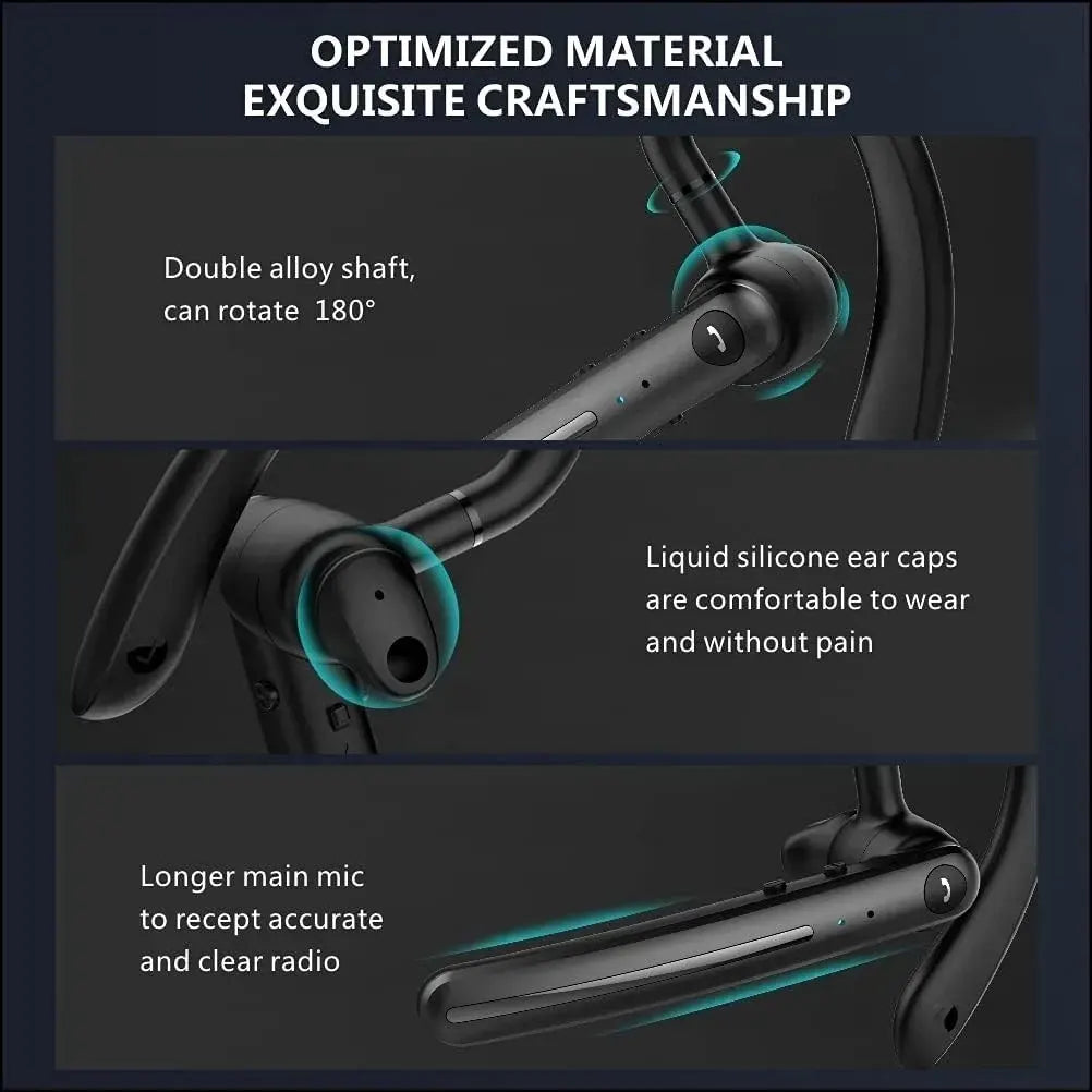 Wireless Bluetooth 5.3 Earpiece Single-Ear Headset Hands-Free Earphones in Mic - Image 7