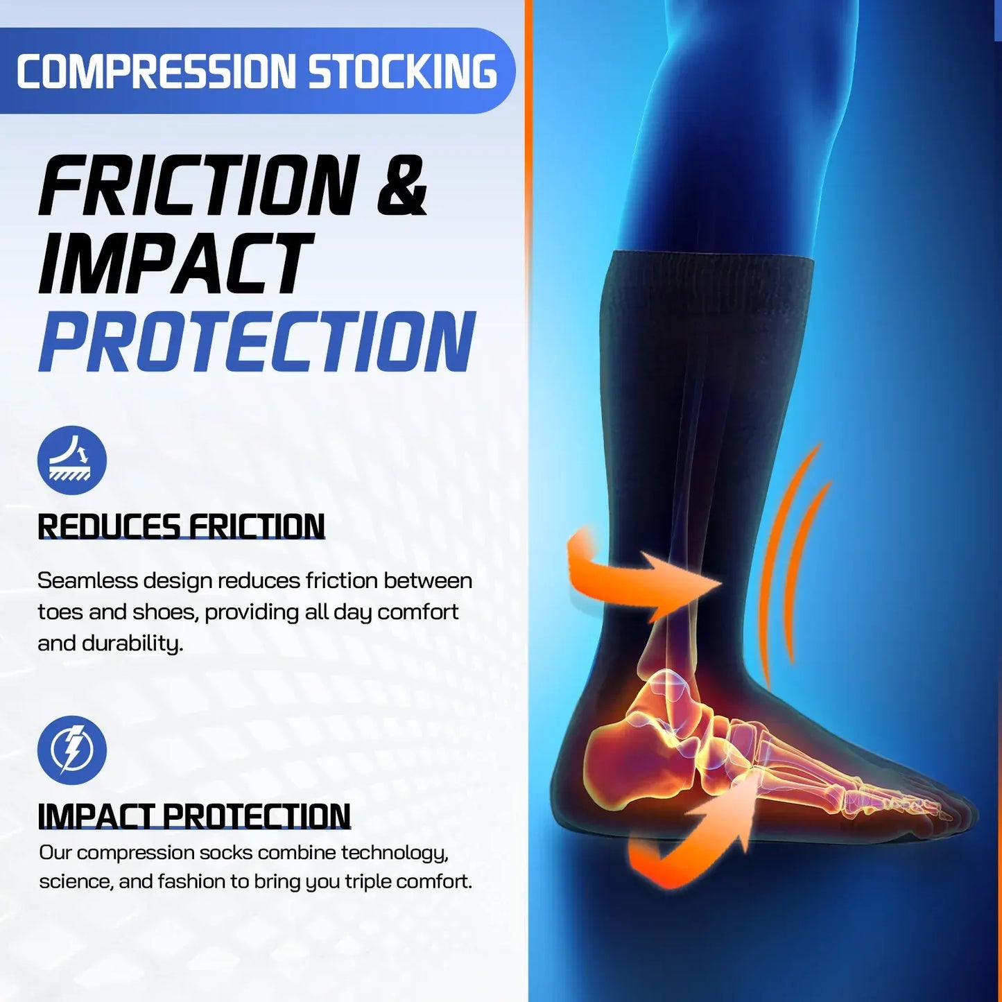 Travel Anti-Fatigue Flight Compression Socks-M - Image 5