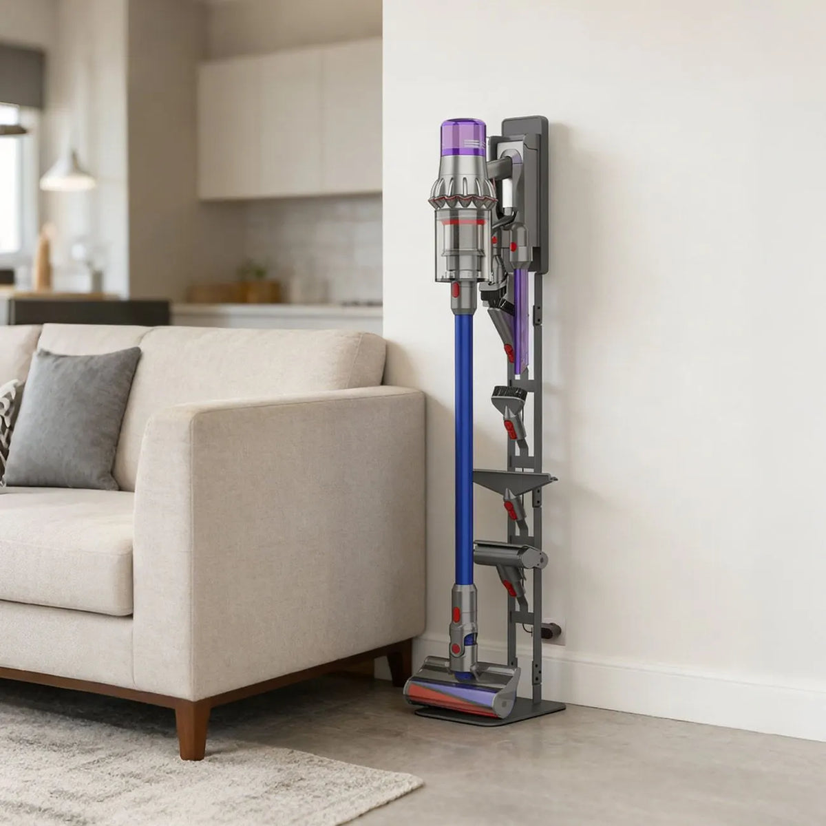 Mershine Vacuum Stand for Dyson V16 G5 V15 V11 V10 V8 V7 V6, Carbon Steel Cordless Vacuum Holder - Image 7