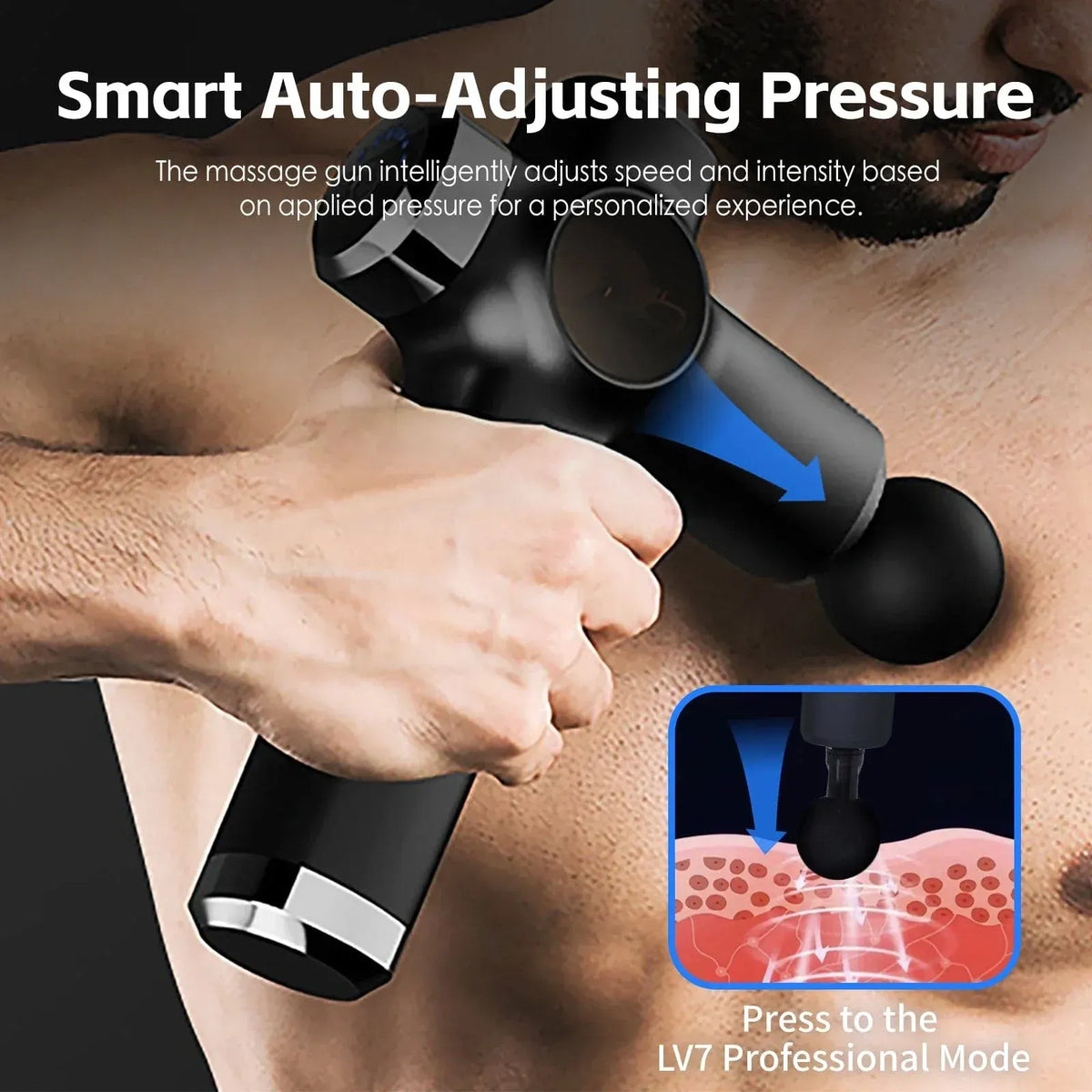 Remology Impact Therapy 7 Adaptive Speed USB-C Fascial Massage Gun with 4 Heads - Image 5