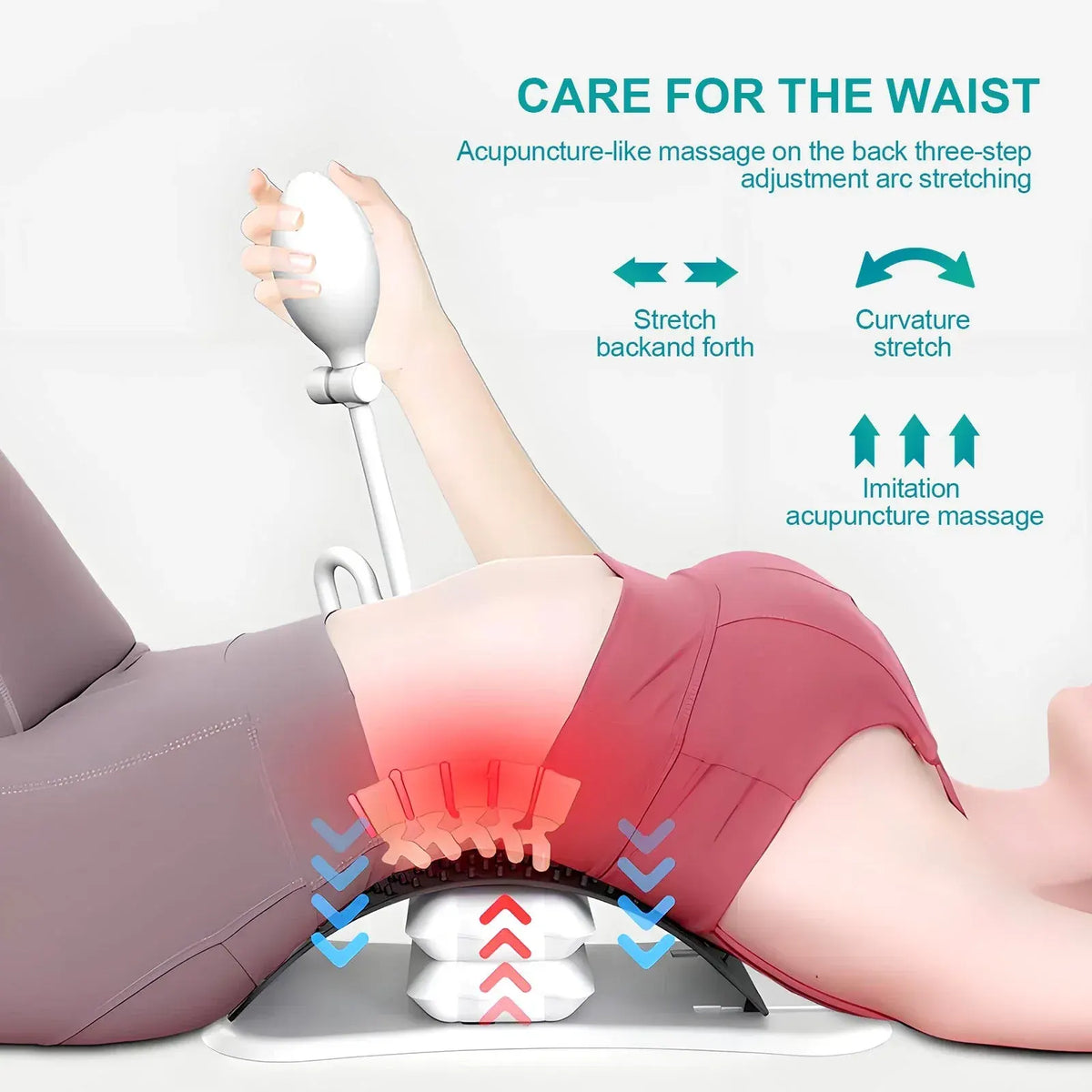 Adjustable Air Lumbar Spine Reliever – Inflatable Back Stretcher with Acupressure & Magnets - Image 5