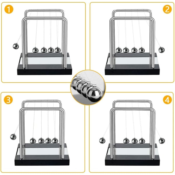 Newton's pendulum, large Newton's cradle 18 cm pendulum Newton's balls Newton's swing Science game Office desk decoration - Image 5