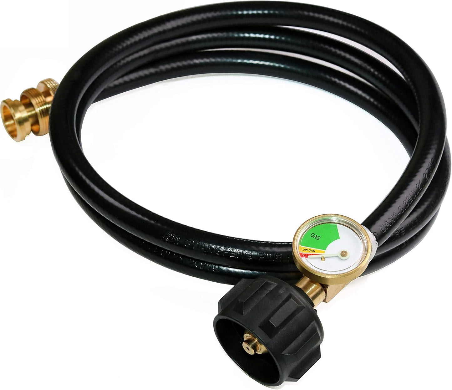 5 FT Propane Hose Adapter with Propane Tank Gauge for Weber Q1200, 1000 Propane Grill, 1 lb to 20 lb Propane Converter Hose for Propane Stove, Tabletop Grill and More 1lb Portable Appliance - Image 4