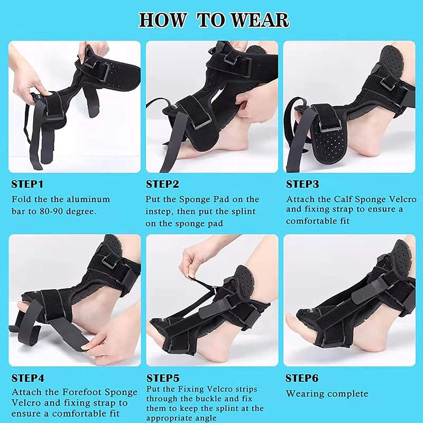 Plantar Fasciitis Night Splint and Brace, Upgraded Planters Facetious Relief, Foot Drop and Achilles Tendonitis Relief Brace. Night Splint for Plantar Fasciitis Women & Men - Image 4