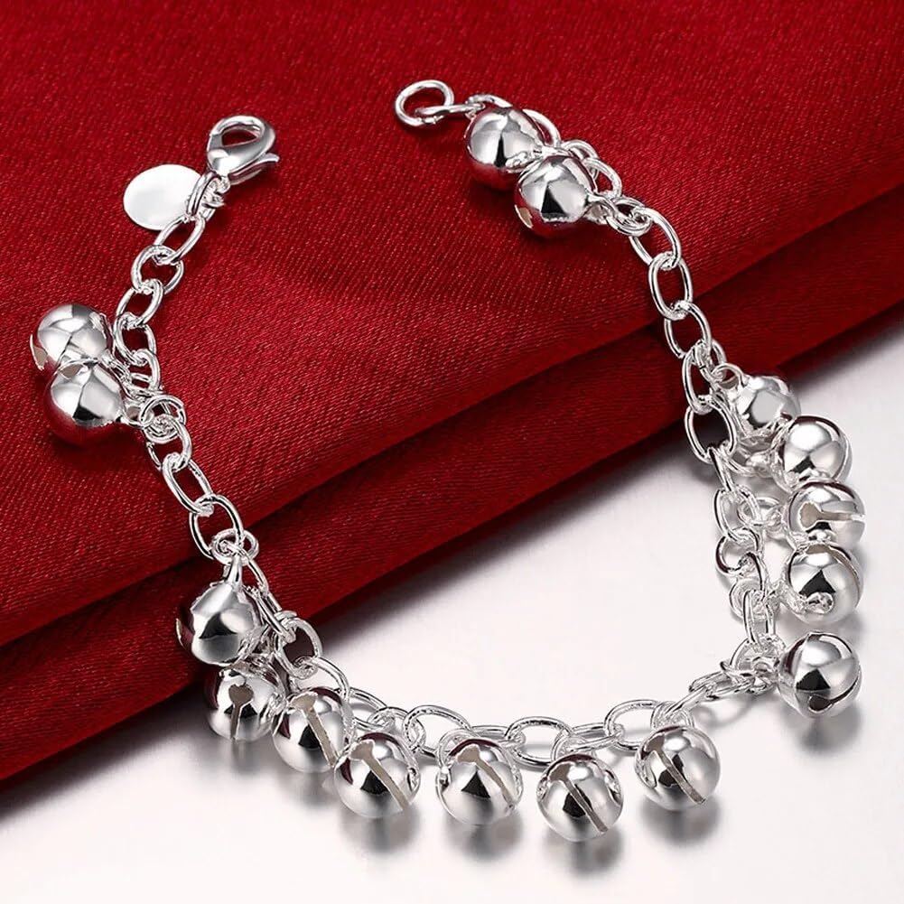 OSIRIDEH2 Bell Bracelet 925 Sterling Silver Bells Sounds Bead Chain Bracelet for Women Wedding Engagement Party Jewelry Jingling Bracelets bracelet - Image 4