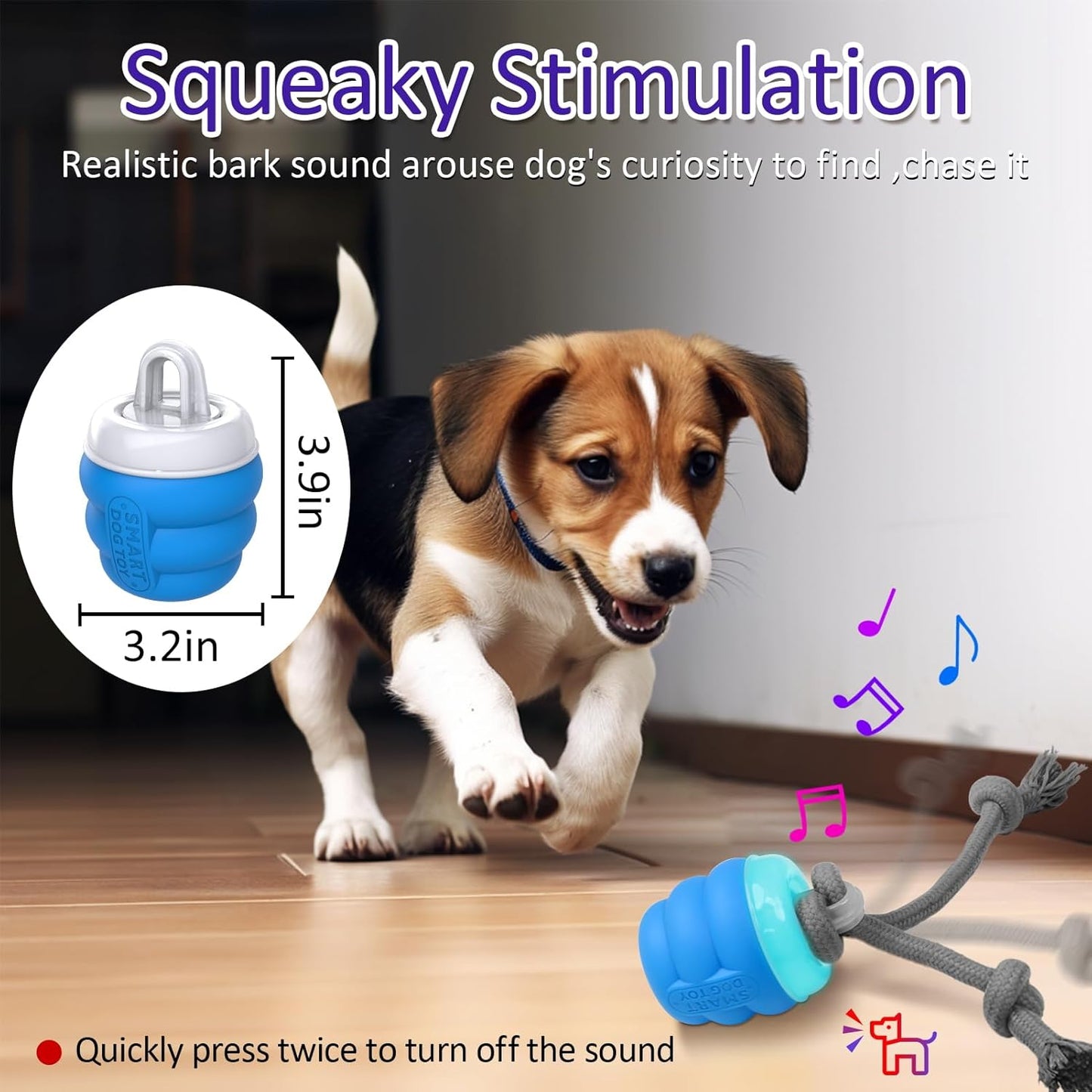 Interactive Dog Toys with Motion Activated, Squeaky Dog Toy Active Rolling Ball Wicked Ball for Daily Training BLUE - Image 4