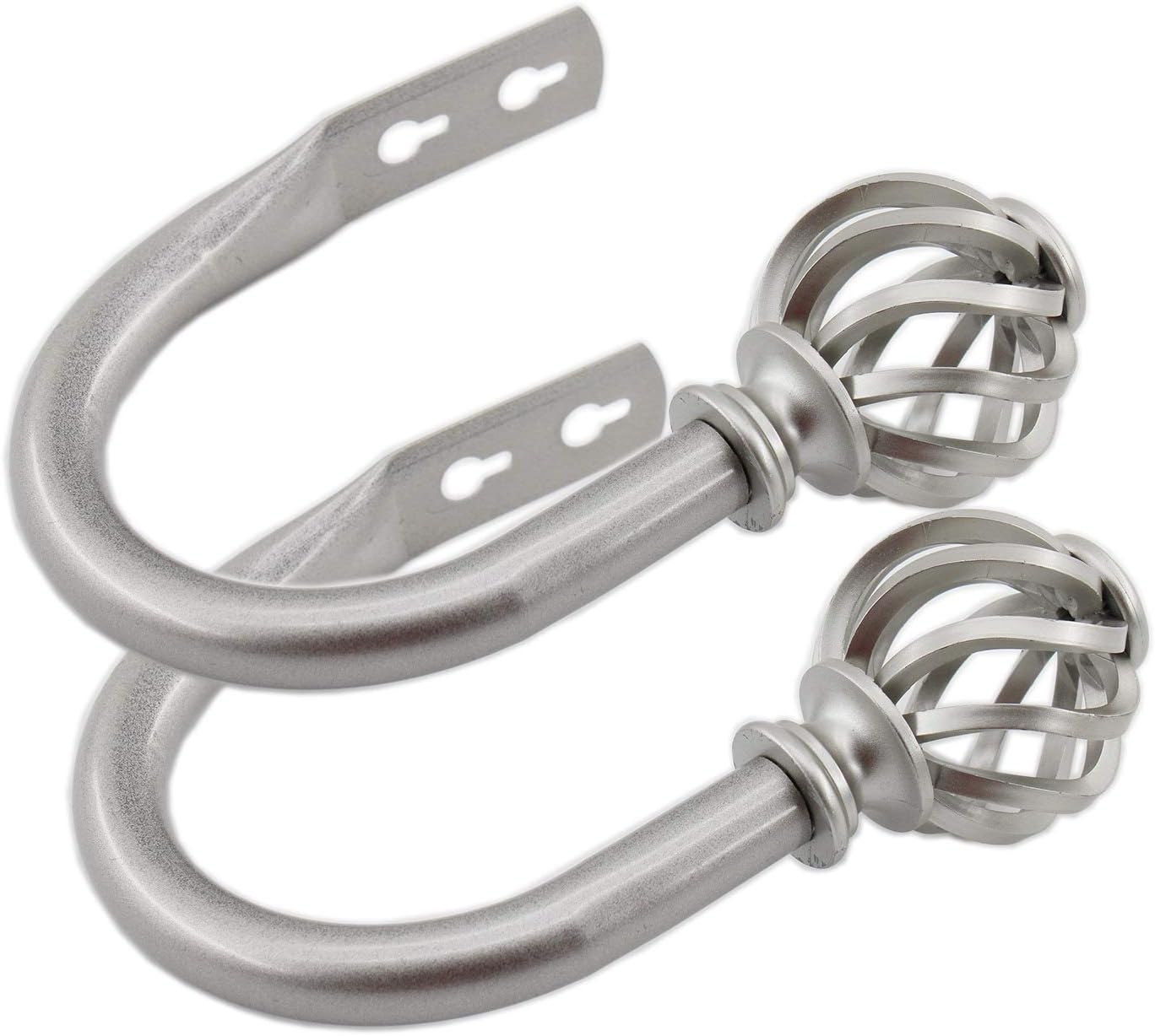 2 Pack Curtain Holdbacks, U Shaped Wall Mounted Curtain Tieback Hooks Drapery Tiebacks Decorative Curtain Hooks Window Treatment Holdbacks Hardware for Home Decor (Silver) - Image 4