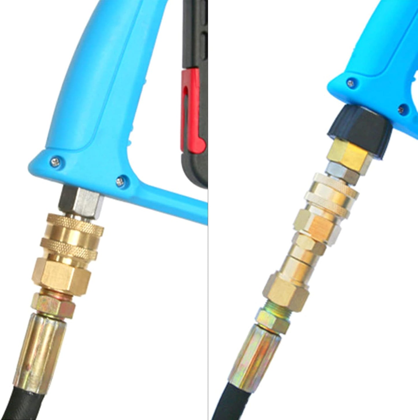 2 Pcs Pressure Washer Adapter 3/8 1/4 Inch Quick Connect Fittings Stainless Steel Pressure Washer Fittings Easy To Use Garden Hose To Pressure Washer Adapter 3/8 1/4 Quick Connect Converter - Image 4