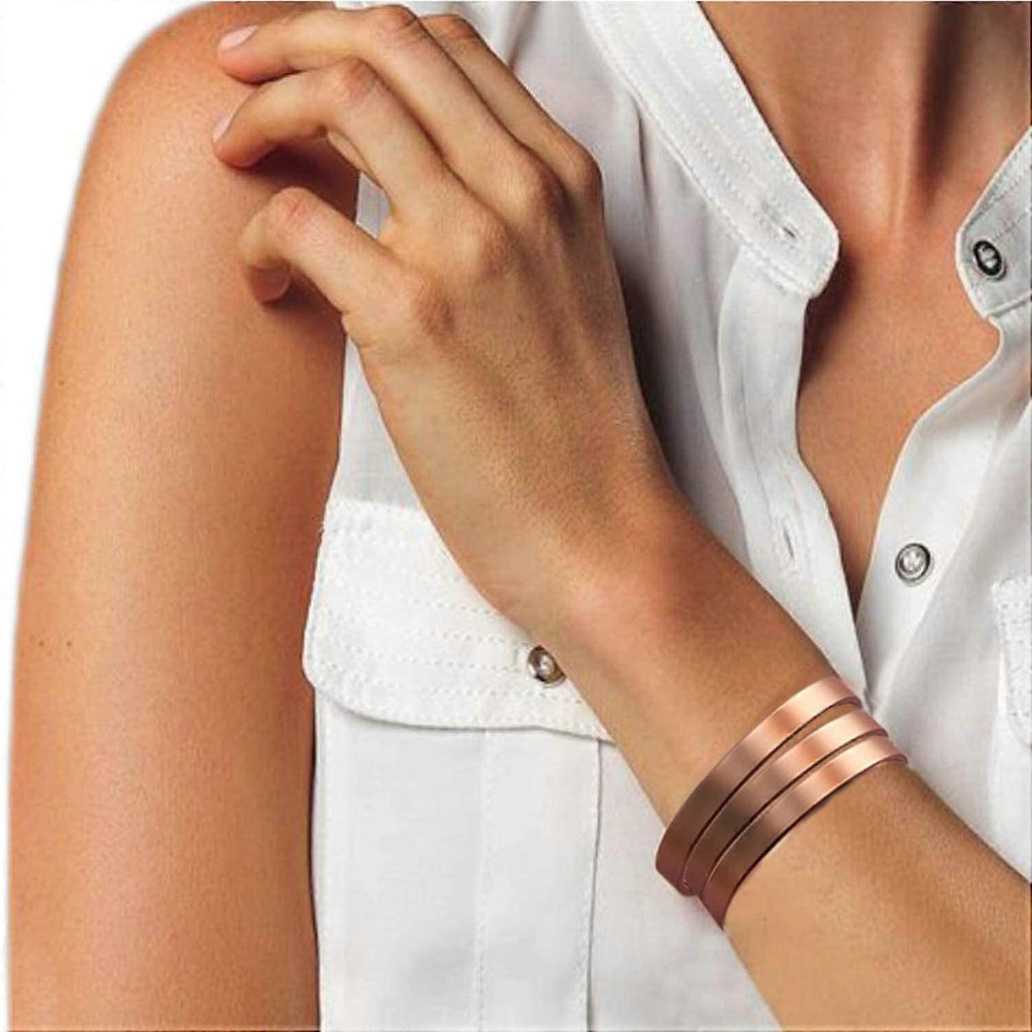 PIAO Copper Magnetic Bracelet for Men and Women, Relieves Arthritis, Carpal Tunnel Syndrome and Joint Pain. Copper Magnetic Bracelet for Men and Women 8pcs Magnets - Image 4