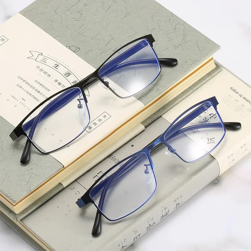 Anti-blue Light Myopia Glasses Ready-made Business Men Women Metal Square Glasses Diopter 0 -0.5 -1.0 -1.5 To -6.0 3 - Image 7