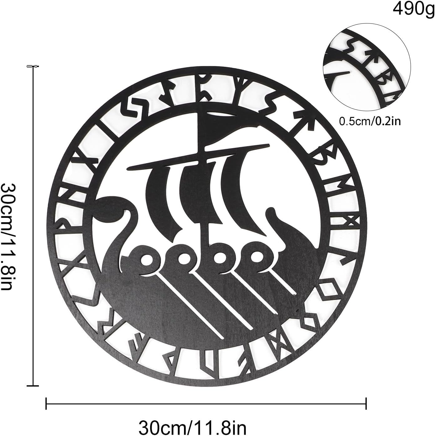 Metallic Viking Wall Art Nordic Compass Decor for Bedroom Living Room - Image 7