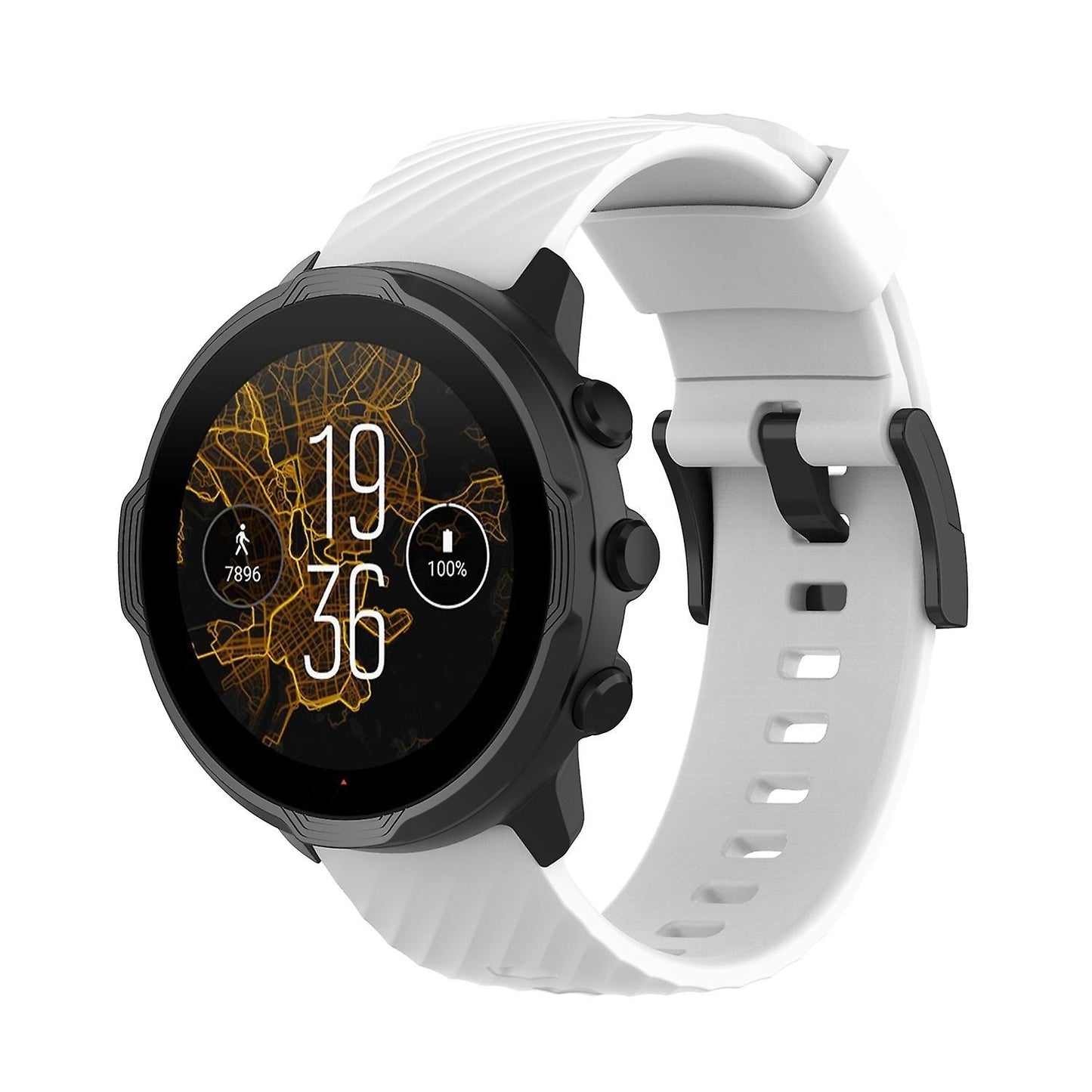 For Suunto 7 Solid Color Silicone Strap - Perfect White 0_MGF White - Image 4