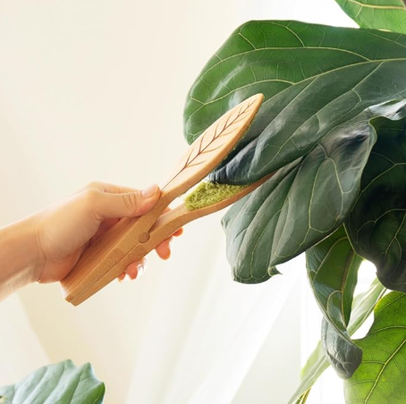 25 cm Generic Leaf Cleaning Tongs, House Plant Leaf Cleaning Tongs, Plant leaf Lint cleaner, Leaf-Shaped Cleaning Tongs,Cleans Both Sides of Leaves - Image 4