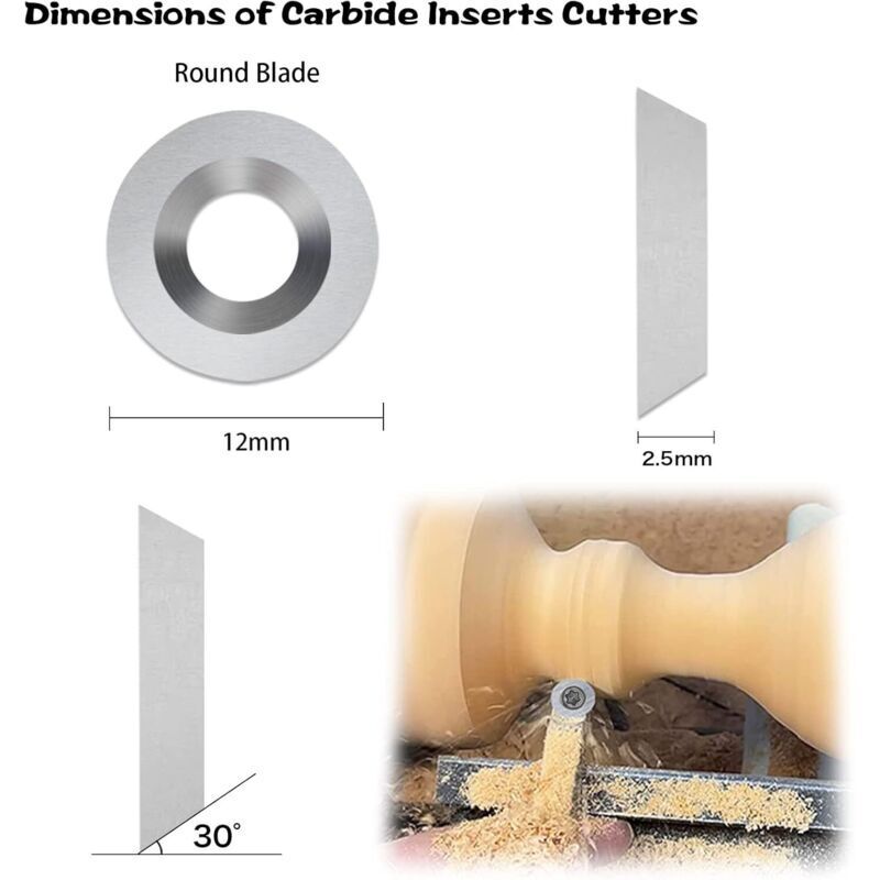 12 pcs Carbide Cutting Inserts Wood Turning Tools Carbide Inserts Wood Turning Gouges - Image 4