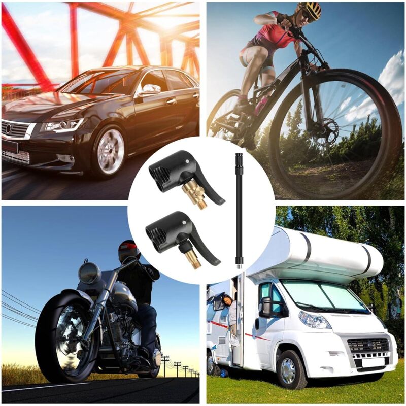 2 pcs Car Tire Valve Adapter, Inflator Nozzle, Adapter, Threaded Replacement Pump Head With Double Valve, For Car, - Image 4