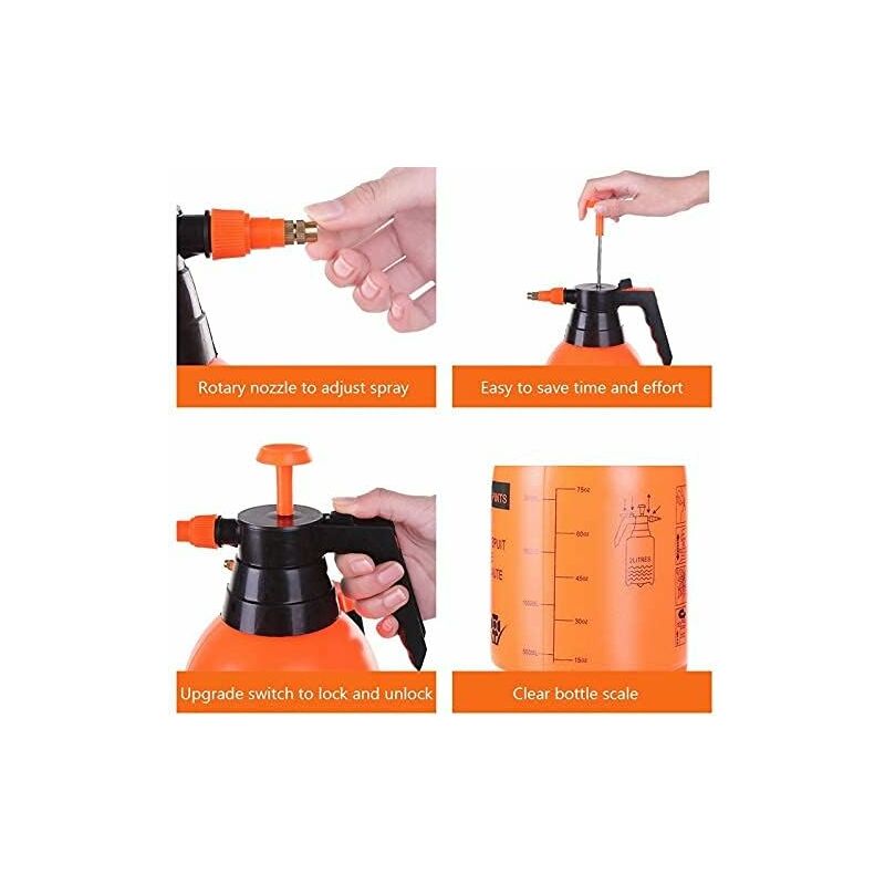 Garden Pump Sprayer 68 Oz/0.5 Gallon Hand Pressure Bottle With Adjustable Brass Nozzle For Watering Flower Lawn, - Image 4