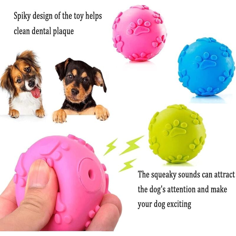 Dog Toys Balls, Sound Toys Balls, Dog Chew Ball Toy, Puppy Molar Teeth Cleaning Ball, For Small And Medium Dogs - Image 4