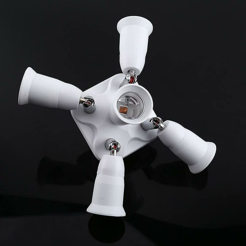 5 In 1 E27 Socket Splitter Adapter Socket Splitter Adapter Socket Converter Holder For E27 LED Bulbs - Image 4