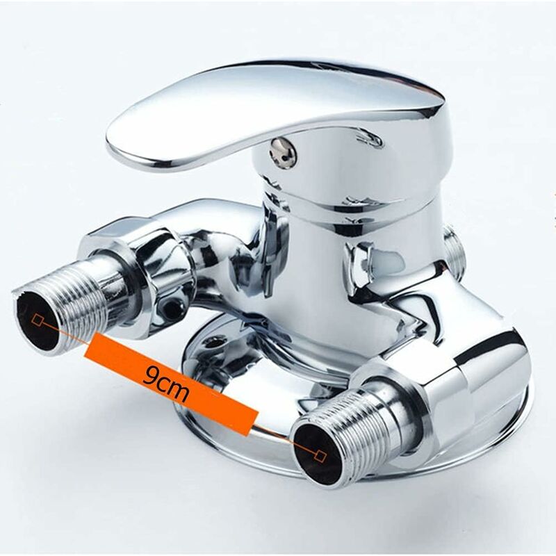 Brass Single Lever Wall Mounted Shower Mixer Tap For Bathroom Cold And Hot Water, Chrome - Image 4