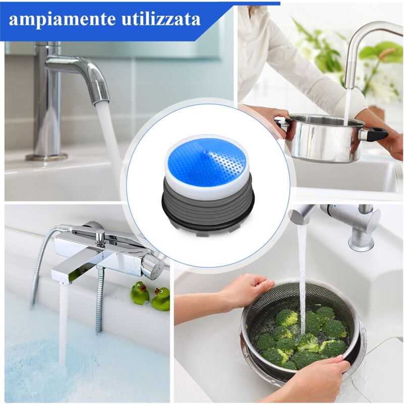 6 pcs, M18.5 Aerator, Kitchen Bathroom Nozzle, Plastic Sink Faucet Aerator For Water Saving With 2 Wrench, Blue - Image 4