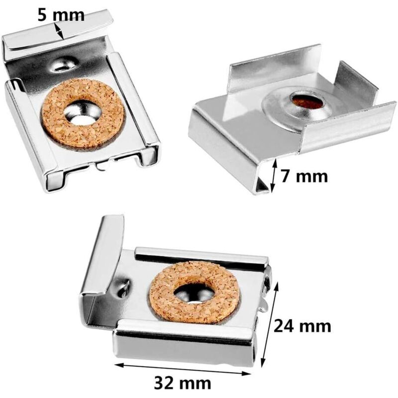 Wall Mount Mirror Bracket, Mirror Holders, Adjustable Wall Mount Mirror Clip Mirror Clamp, For Wall Mirror For - Image 4