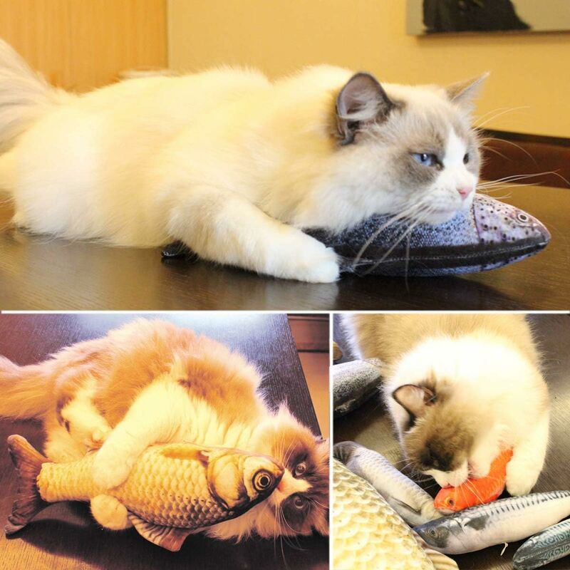 5 pcs Catnip Toys Fish, 20Cm Catnip Cat Toys, Catnip Fish, Simulation Plush Fish, Plush Fish, Interactive Cat Pillow, - Image 4