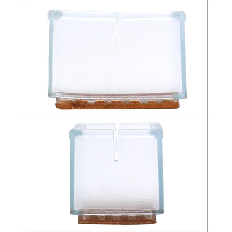 12 pcs Rectangle Silicone Chair Leg Protectors For Chair/Table/Sofa Legs Width 24-30Mm X Length 39-47Mm - Image 4