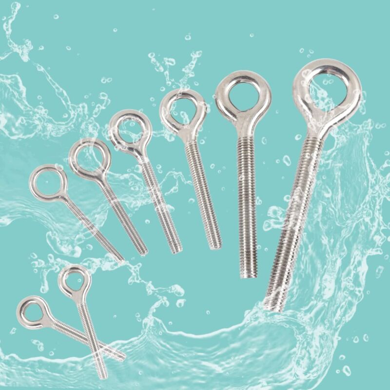 M6 304 Stainless Steel Ring Long Screw Threaded ROd Ring Bolt 10 pcs - Image 4