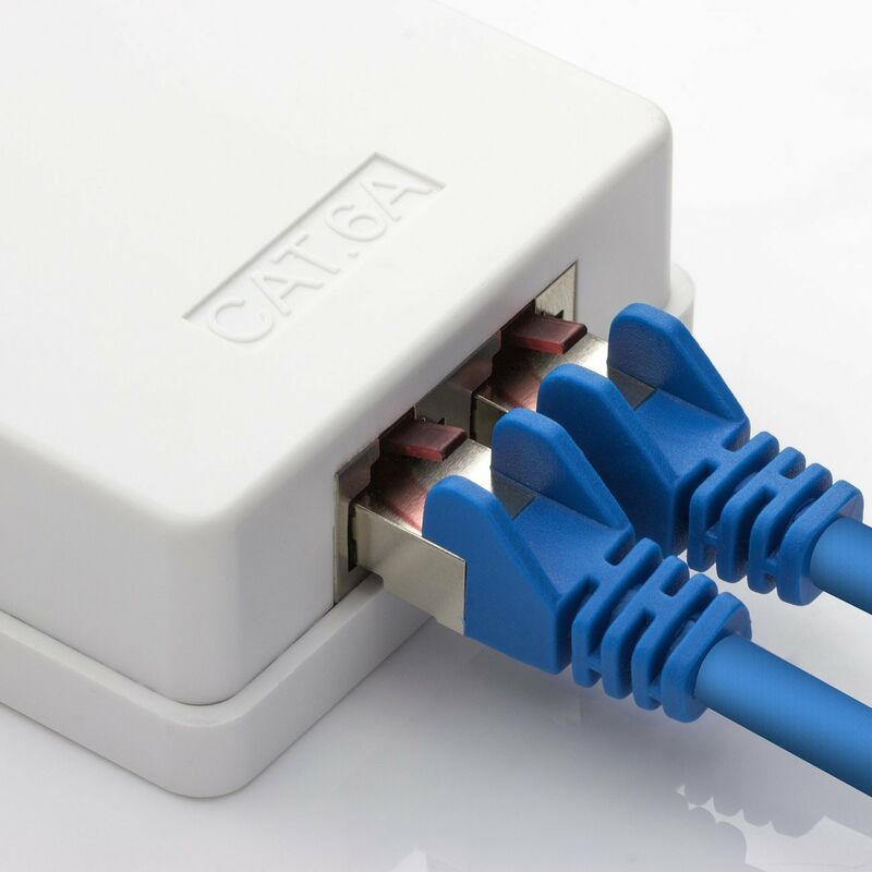 2 X Cat 6A Network Sockets, 2 X Rj45 Ftp Sockets, Shielded 10Gbit Lan Ethernet Wall Mount Cable, White - Image 4