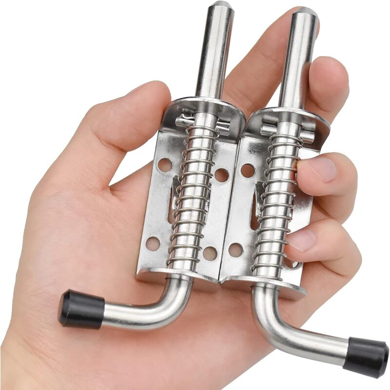 2 pcs Garage Door Lock Bolt Spring Latch Steel Spring Bolts Door Latches And Bolts 128Mm For Garage Door Garden Shed - Image 4